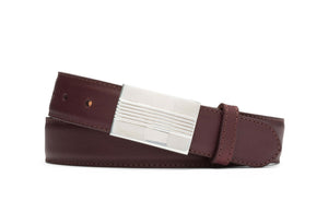 Extra-Long Matte Calf Belt with Plaque Buckle