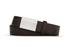 Extra-Long Matte Calf Belt with Plaque Buckle