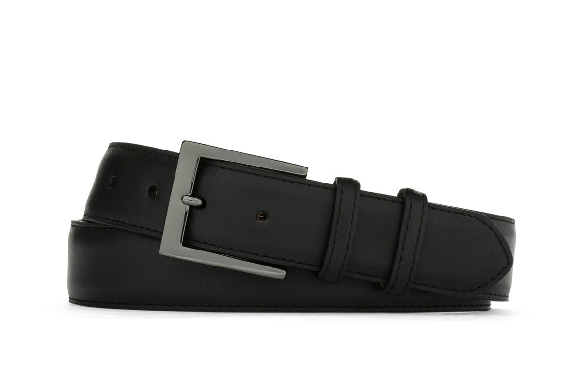 Matte Calf Belt with Gunmetal Buckle