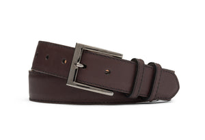 Extra-Long Matte Calf Belt with Gunmetal Buckle