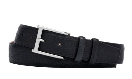 Pebbled Bison Belt with Brushed Nickel Buckle