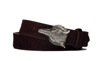 Calf Hair Belt with Antique Silver Fox Buckle