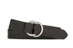 Matte Alligator Belt with O-ring Buckles