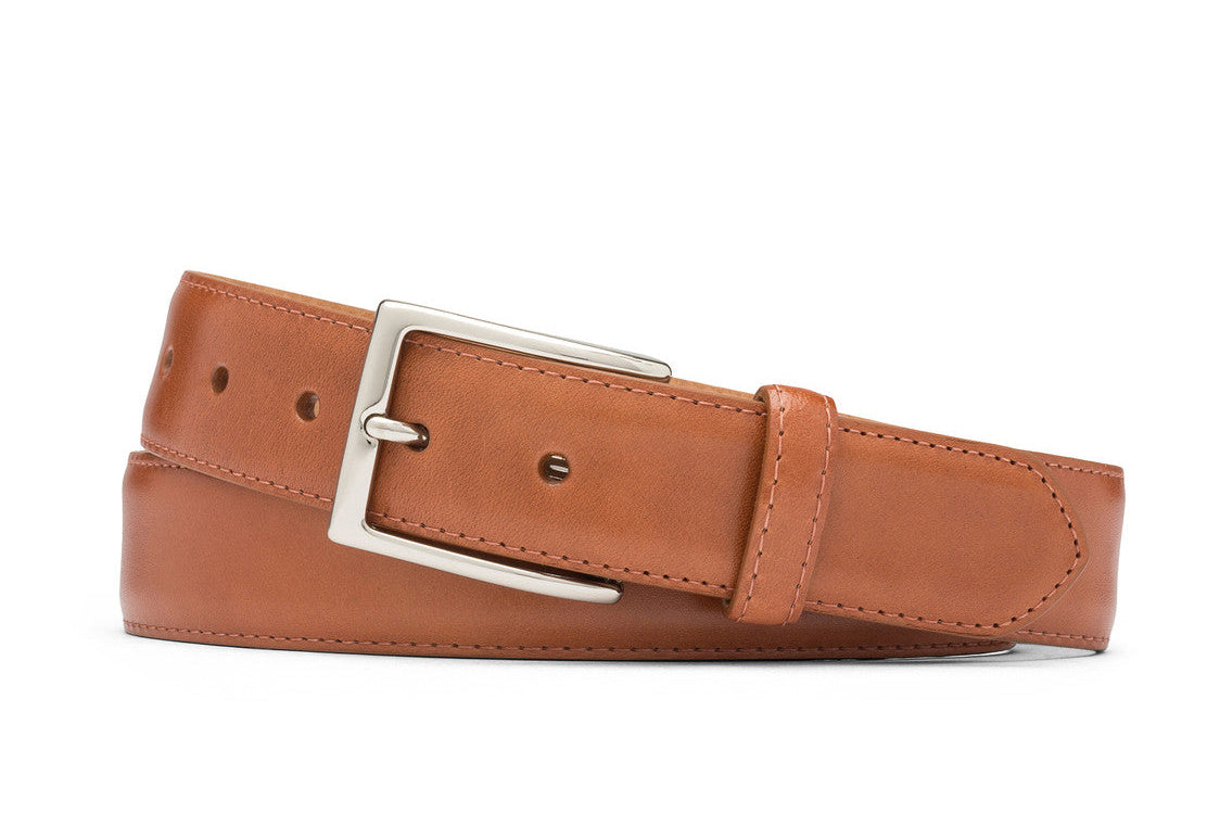 1-3/8" Glazed Calf Belt with Nickel Buckle