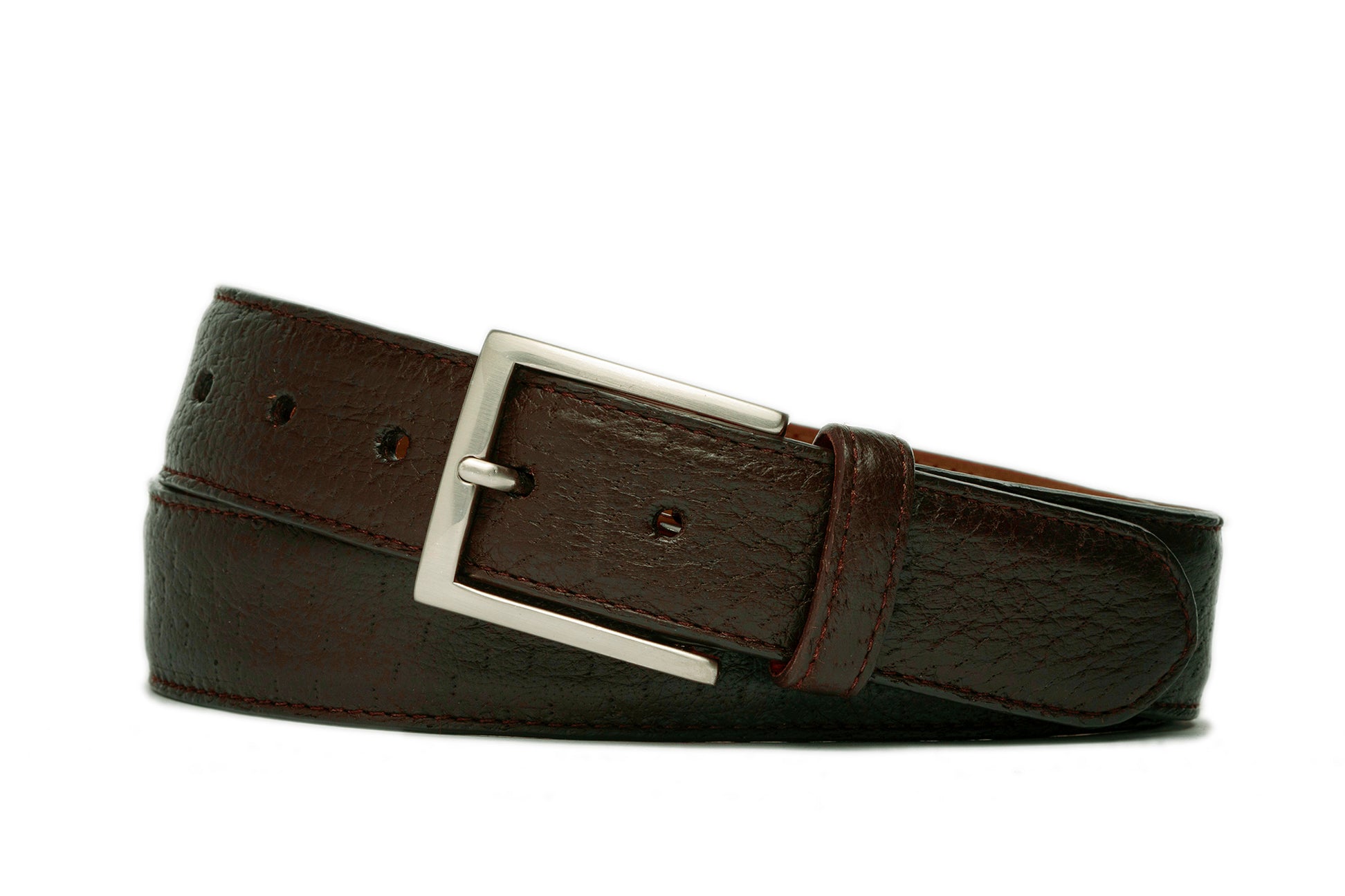 Peccary Belt with Brushed Nickel Buckle