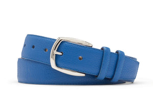Pebbled Calf Belt with Nickel Buckle