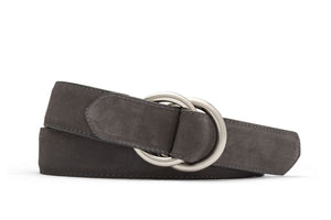 Suede Belt with O-ring Buckles