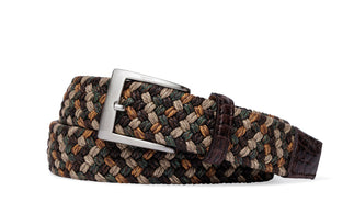 Sand Stretch Belt with Croc Tabs and Brushed Nickel Buckle