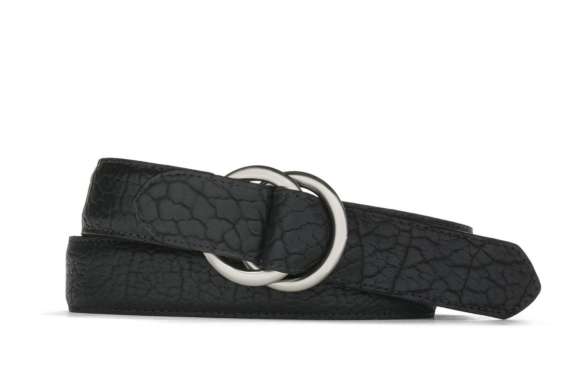 Tucson American Bison Belt with Brushed Nickel O-ring Buckles