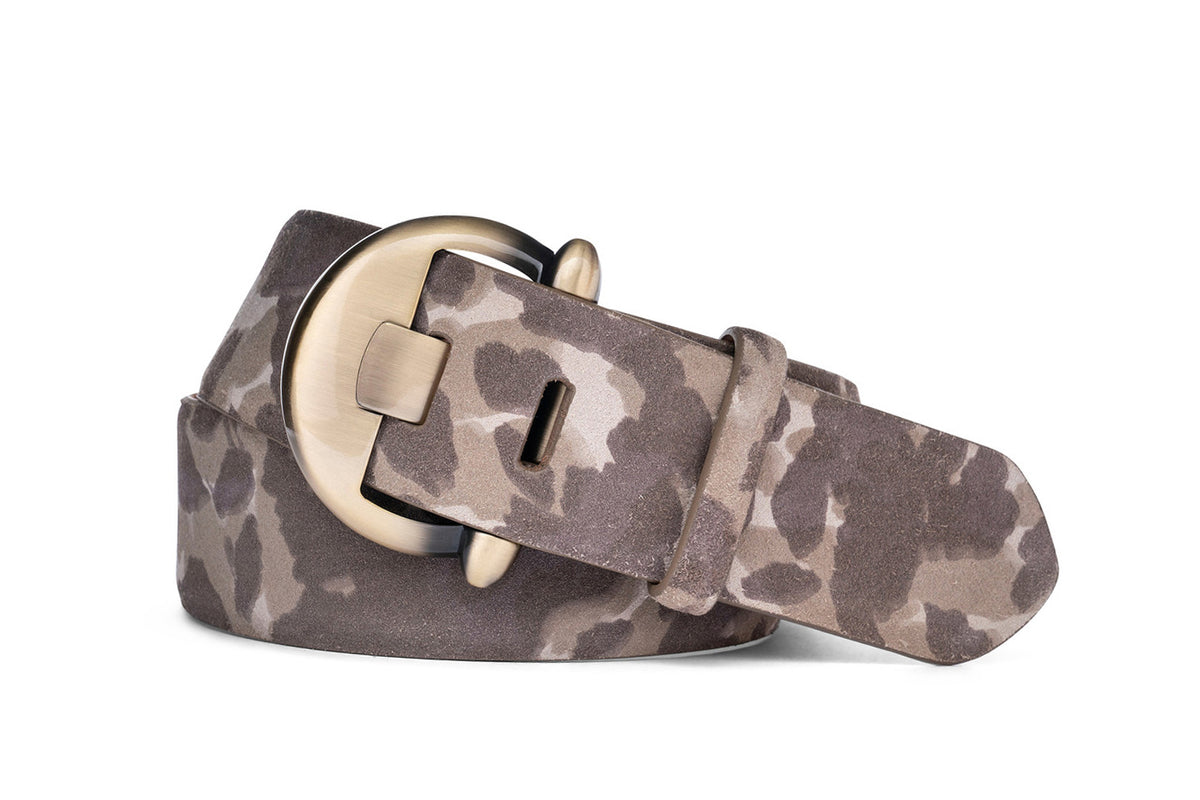 Sueded Camo Belt with Brass Buckle