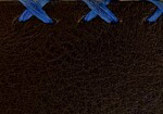 Swatch for Color Chocolate Leather Royal Blue Stitching
