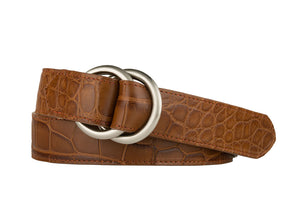 Matte Alligator Belt with O-ring Buckles