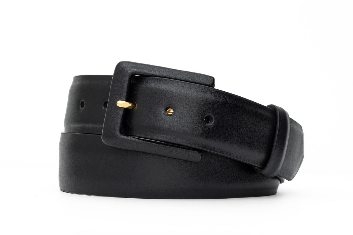 Semi-Matte Calf Belt with Covered Buckle