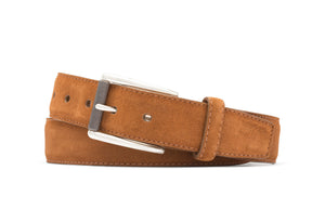 Suede Belt with Nickel Roller Buckle