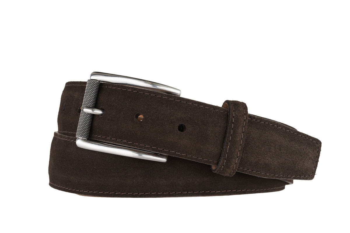 Suede Belt with Nickel Roller Buckle