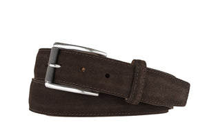 Suede Belt with Nickel Roller Buckle