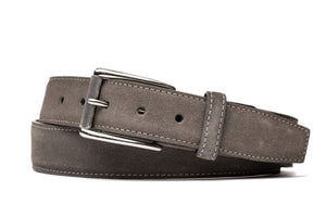 Suede Belt with Nickel Roller Buckle