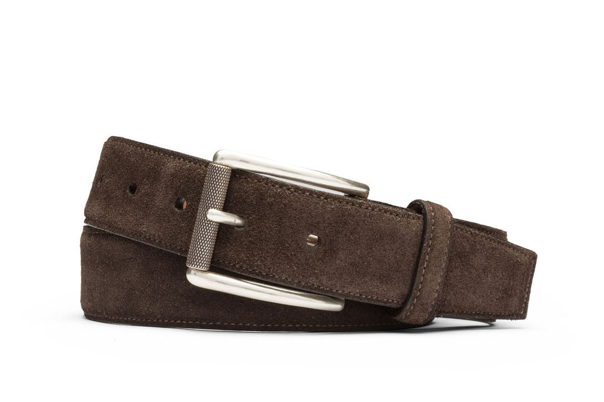 Suede Belt with Nickel Roller Buckle