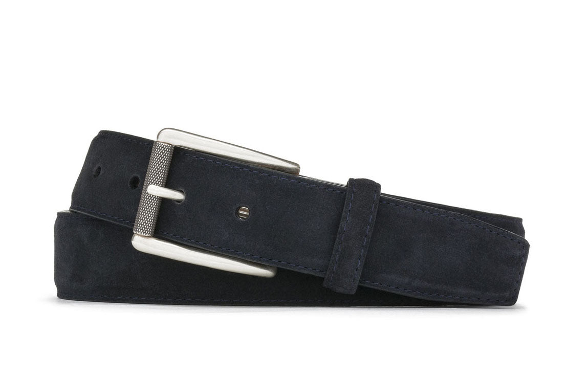 Suede Belt with Nickel Roller Buckle