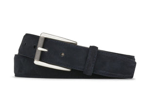 Suede Belt with Nickel Roller Buckle