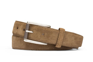 Suede Belt with Nickel Roller Buckle