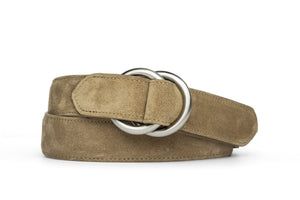 Suede Belt with O-ring Buckles