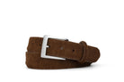 Calf Hair Belt with Brushed Nickel Buckle - Cognac