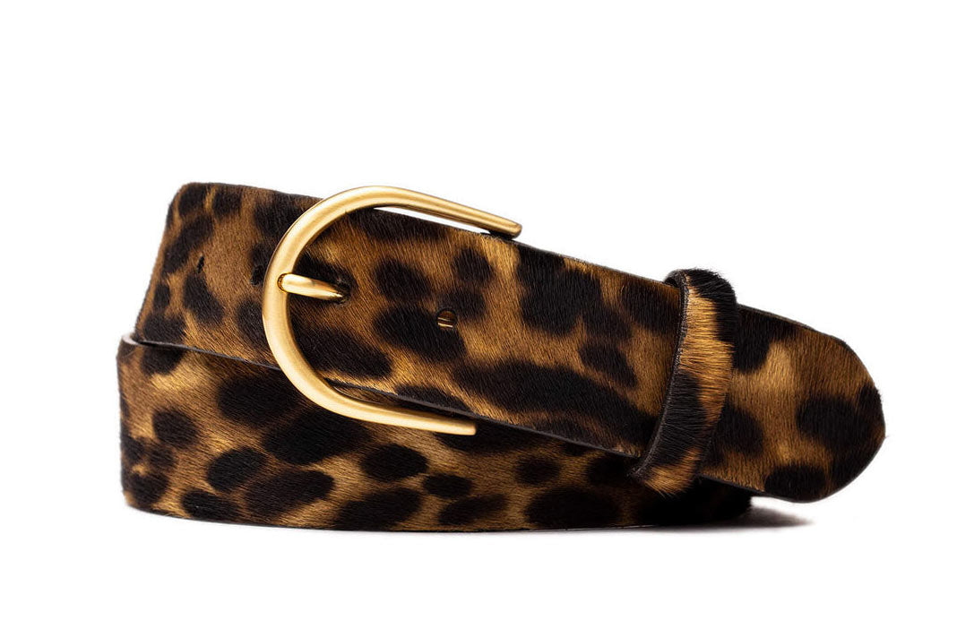 1-1/2" Calf Hair Belt with Rounded Buckle