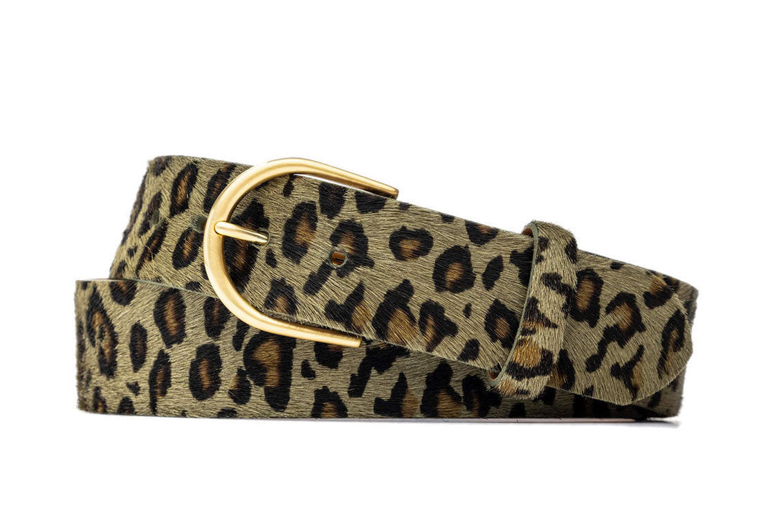 1-1/2" Calf Hair Belt with Round Buckle