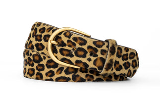 1-1/2" Calf Hair Belt with Round Buckle