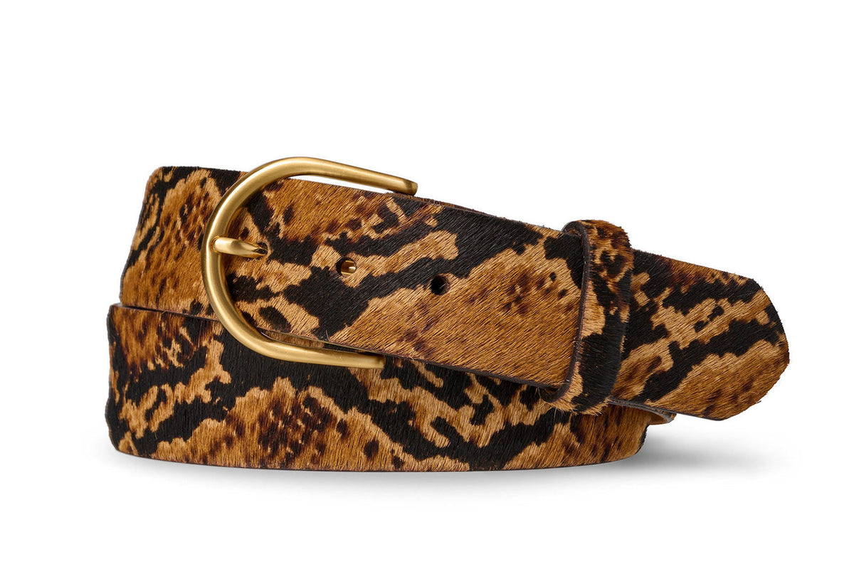 1-1/2" Calf Hair Belt with Round Buckle