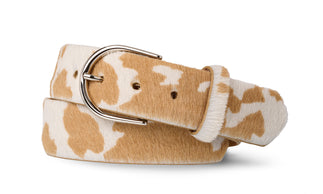 1-1/2" Calf Hair Belt with Round Buckle