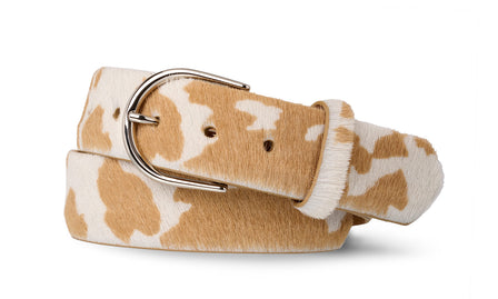 1-1/2" Calf Hair Belt with Round Buckle