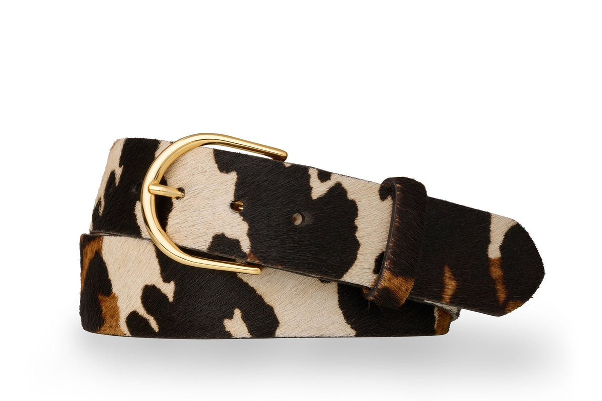 1-1/2&quot; Calf Hair Belt with Round Buckle