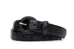 Caiman Crocodile Belt with Covered Buckle