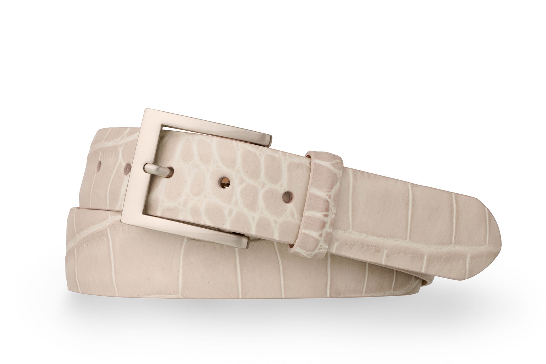 小物 archive 5351 POURLES crocodile belt y2k Vintage Crocodile Belt with Antique Nickel Buckle - w.kleinberg