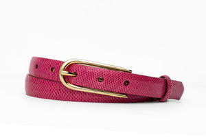 Skinny Karung Belt with Long Gold Buckle