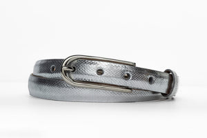 Skinny Karung Belt with Long Gold Buckle