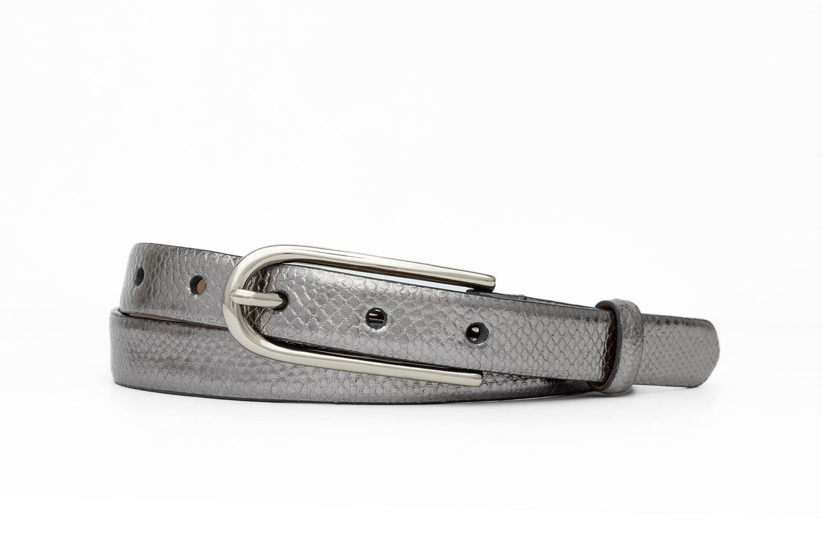 Skinny Karung Belt with Long Gold Buckle