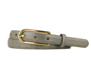 Skinny Karung Belt with Long Gold Buckle