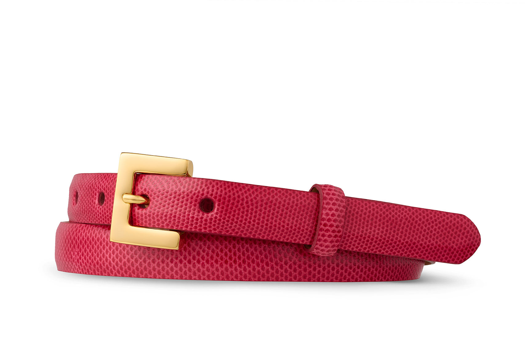 Skinny Karung Belt with Gold Buckle