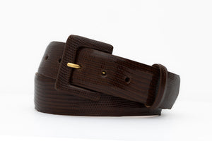 Lizard Belt with Covered Buckle
