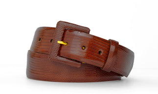 Lizard Belt with Covered Buckle