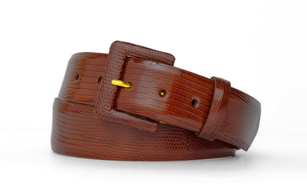 Lizard Belt with Covered Buckle