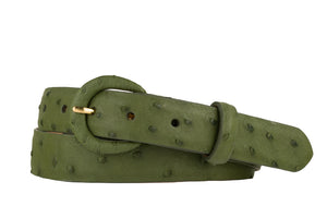 Ostrich Belt with Covered Buckle