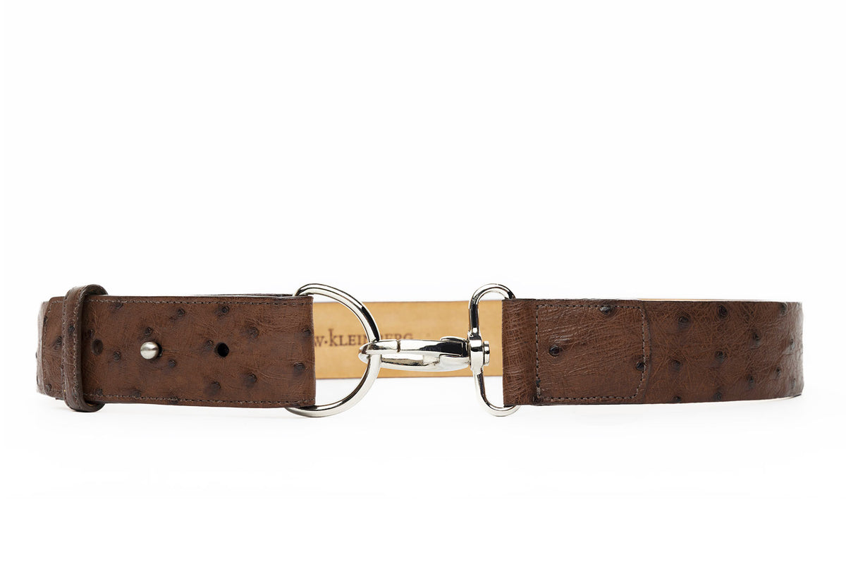 Quilled Ostrich Belt with Nickel Bit Buckle