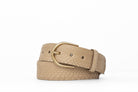 Python Belt with Brushed Gold Buckle - Matte Taupe