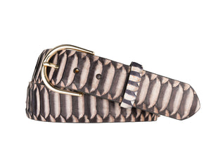 Python Belt with Brushed Gold Buckle