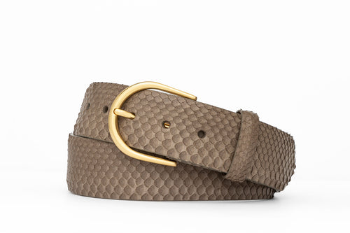 Python Belt with Brushed Gold Buckle - w.kleinberg display picture 2