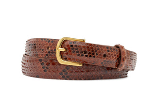 Skinny Python Belt with Brushed Gold Buckle